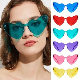 Sunglasses Trendy Thick Party Eyewear Women Shades Heart-Shaped Heart Love