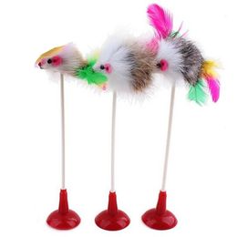Cat Toys Toy With Suckers 20CM Mouse Rod Ejection Vertical Type-Adsorption Ground For Interactive Game
