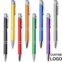 Ballpoint Pens 20pcslot sell Custom ballopint pen metal ball pen support print advertising wholesale personalized metal pen 230505