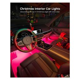 Decorative Lights Three In One Bluetooth Atmosphere Light With Car Usb Music Beat Led Welcome Bar Drop Delivery Mobiles Motorcycles Dh5Yd