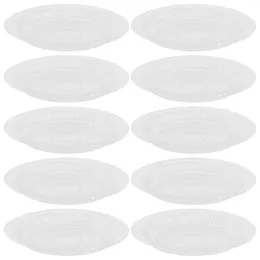 Disposable Dinnerware 10pcs Plastic Fruits Plate Round Snack Single-use Dessert Kitchen Table Dish