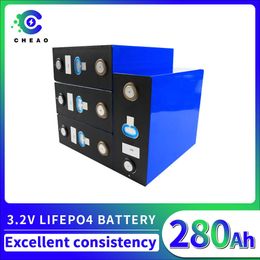 4PCS 3.2V Lifepo4 280Ah Battery Rechargeable Lifepo4 Cell Pack for DIY Series Connexion Boat Golf Cart Forklift Solar System