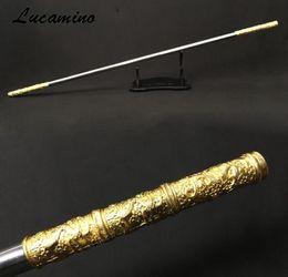 Stainless steel Martial Arts sticks Monkey King Staff Carving dragon golden Cudgel Sun WuKong sticks in Journey to the West perfor7567196