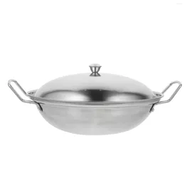 Pans Pot Stove Lid Household Pan Spaghetti Restaurant Cookware Accessories Stainless Steel Griddle Heavy Duty Wok Kitchen Utensils