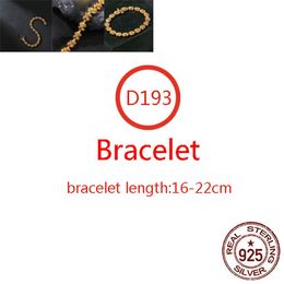 D193 S925 Sterling Silver Bracelet Fashion Letter Personalised Retro Gold Plated Cross Flower Couple Punk Hip Hop Jewellery Style Lover Gift