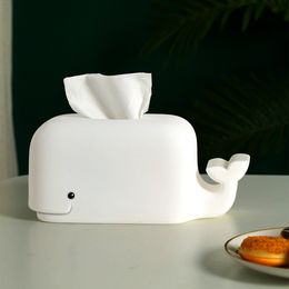 Boxes Storage Cartoon Whale Tissue Box Silicone Desktop Phone Holder Living Room Decorative Bedroom Accessories Children Antidrop Home Drawer 230411