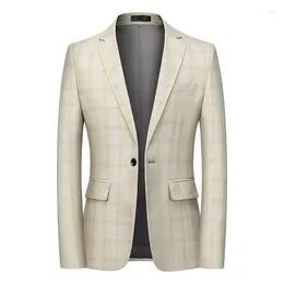 Men's Suits Blazer Male Suit Clothing Jacket Formal In And Wedding Modern Dresses Single Breasted Plaid Stage Wear