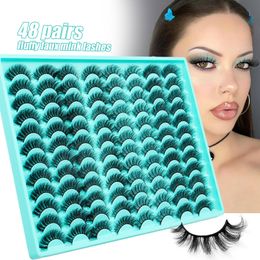 Multilayer Thick Faux Mink Eyelashes Fluffy Curly Crisscross Handmade Reusable Faux Mink Fake Lashes Extensions Full Strip Eyelashes