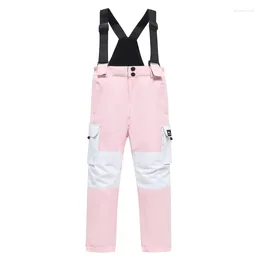 Skiing Pants Boys Girls Ski Strap For Children Outdoor Sport Snowboard Winter Waterproof Thickened Thermal Trousers