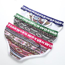 Underpants Mens Briefs Cotton Printed Underwear Panties For Men Sexy Ropa Interior Masculina Pouch Bikini BriefsUnderpants