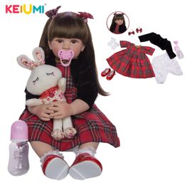 Dolls KEIUMI 24 Inch Reborn Dolls 60 cm Cloth Body Realistic Princess Girl Baby Doll For Sale Ethnic Doll Kid Birthday Xmas Gifts 230412