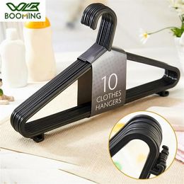 Laundry Bags WBBOOMING 10pcs lot Plastic Adult Coat Drying Rack Strong Clothes Hangers For Tops Skirts Dresses Trousers Non-Slip H253Y