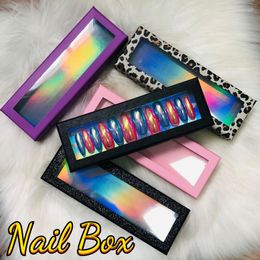 False Eyelashes Wholesale Press On Nail Packaging Boxes In Bulk 10/20/50 Pieces Design Art Salon Small Business Package Box