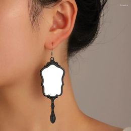 Dangle Earrings Retro Exaggerated Mirror For Women Goth Children Girls Accessories Creative Party Luxury