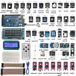 Freeshipping 40Pcs MEGA2560 R3 40 Sensor Modules Starter Kit IIC 20X4 2004 LCD Display for A rduino Sensors with Breadboard Qomqc