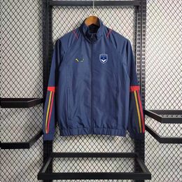 FC Girondins de Bordeaux jaqueta masculina corta-vento com zíper completo gola corta-vento masculina moda lazer casaco esportivo