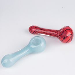 Chinafairprice Y284-Y286 Heady Colour Spoon Smoking Pipe About 4.45/4.1 Inches Tobacco Bowl Dab Rig Glass Pipes 3 Models