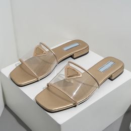 Sandalen Designer Hausschuhe Dreieck Metallic Chunky Heels Damen Strandparty