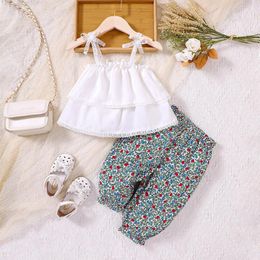 Clothing Sets Toddler Girls Sleeveless Floral Prints Vest Tops Shorts 2PCS Summer Outfits&Set Cute Outfit 14 16 Sweatpants Pack Teen