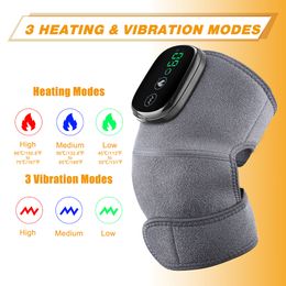 Leg Massagers Electric Heating Therapy Knee Vibration Massage Leg Arthritis Physiotherapy Elbow Joint Warm Wrap Pain Relief Knee Pad Massager 230411