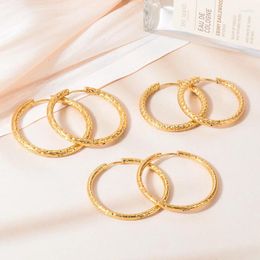 Hoop Earrings Classic Stainless Steel Ear Buckle For Women Trendy Gold Colour Large Circle Punk Hip Hop Jewellery Gift Drop