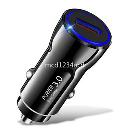 18W Mini Portable Fast Quick Charging QC3.0 Single Usb Car Charger Adapters For Iphone 11 12 13 14 15 Samsung S23 S24 Lg Android M1