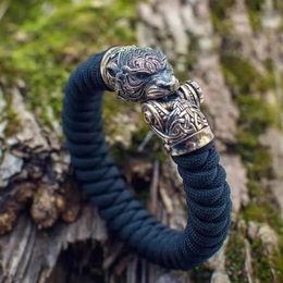 Climbing Ropes 1 Set Paracord Bracelet DIY Accessories Pendant Brass Parts Leopard Head Buckle Lanyards Charms 230411 230411