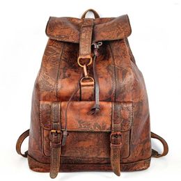 Backpack Free Classical Vintage Veg-tanned Genuine Leather