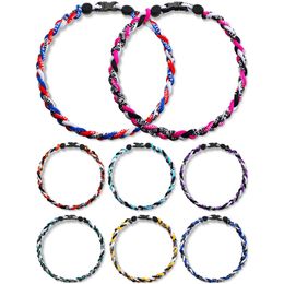 Titanium Sport Accessories 18" Sport Style Three Colors Fashion Three Braided Rope Tornado Necklace