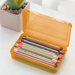 Candy Colour Clear Pen Case Large Capacity Stationery Transparent Kid Pencil Box School Supplies