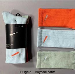 Autumn Winter Pure Cotton Socks Men's And Women's Basketball Long Sock Sports High Tube Tide Candy Colour Sox 3Pairs/Piece