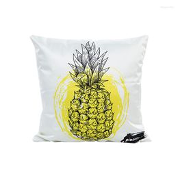 Pillow Imitation Silk Material Home Car Covers 45 45cm No Core Yellow Pineapple Pattern For Sofa Bed Chair X90