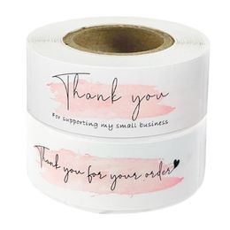 Gift Wrap 120Pc Pink Thank You For Your Order Stickers Supporting My Business Package Decoration Seal Labels Stationer347T