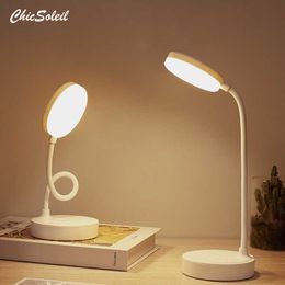Desk Lamps LED Desk Lamp Usb Powered Table Light Touch Dimming Portable Lamp 3 Colour Stepless Dimmable Eye Protection Bedroom Bedside Lamp P230412