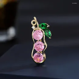 Brooches Exquisite Purple Crystal Jewellery Luxury Versatile Cardigan Pin Collar Decoration High-end Zircon Inlay Pea Brooch