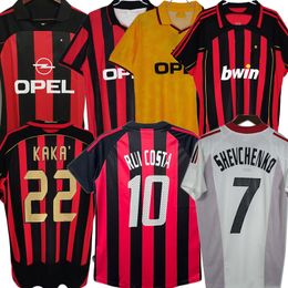 Retro Soccer Jerseys long sleeve Kaka Baggio Inzaghi Maldini VAN BASTEN Pirlo Gullit Shevchenko Vintage Shirt Classic 96 97 06 07 AcMiLaN football Shirts