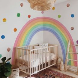Wall Decor Funlife Dots Decals Rainbow Mural Children paper Nursery Stickers Bedroom Waterproof Kids Baby's Room 230411