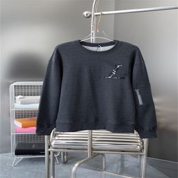 New AOP jacquard letter knitted sweater in autumn / winter acquard knitting machine e Custom jnlarged detail crew neck cotton Designer hoodies 0998U7