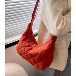 Evening Bags Winter Women Bag Embroidered Thread Cheque Down Shoulder Girl Purse 01-SB-lxhbyr