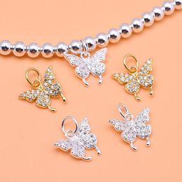 Charms S925 Sterling Silver Korean Version Fashion Accessories Light Luxury Butterfly Pendant DIY Bracelet Necklace