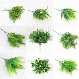 Decorative Flowers & Wreaths Artificial Shrubs Creative Plant Ferns Simulation Plastic Flower Fern Wall Material Accessories272c