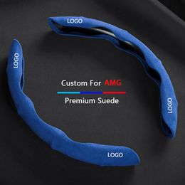 High Quality Car Steering Wheel Cover for Mercedes Benz amg Non-slip Sweat Absorption Suede Steering wheel cover Accessories