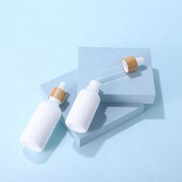 Wholesale White Porcelain Packaging Bottles 10-100ML With Bamboo Cap