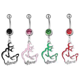 Navel Bell Button Rings D0560 Browning Deer Belly Ring Mix Colours Drop Delivery Jewellery Body Dhgarden Ot5L8