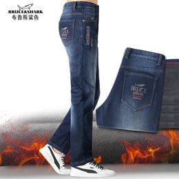 Men's Jeans Men's Jeans Fleece Lining Winter Warm Fashion Casual Top Quality Straight Leg Loose Stretch Big SIZE 42 Men's trousers 231110