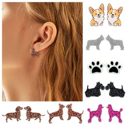 Stud Earrings Dachshund Dog Fashion Cute Animal Jewellery For Women Girls Gift Wedding Vintage