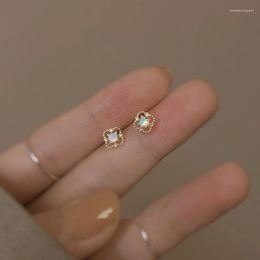 Stud Earrings Fashion Moonstone Flower Piercing For Women Girls Christmas Party Jewellery Pendientes Eh897