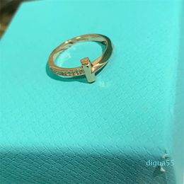 Designers ring fashion women jewelry gift Diamond Silver Rose gold rings couple jewelry gifts Simple personalized style