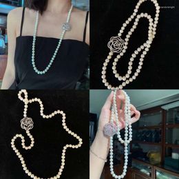 Choker 8-9mm Natural Freshwater Pearl Sweater Chain Simple Temperament Korean Style Necklace