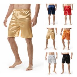 Men's Sleepwear Men Satin Silk Pyjama Pants Casual Sleep Homewear Shorts Pyjamas Loungewear Nightwear Bottoms Short Trousers 2023